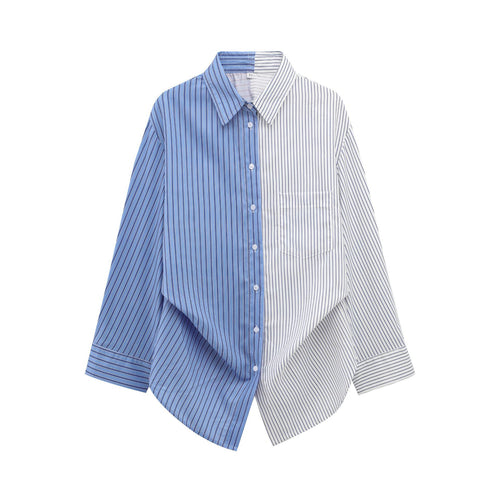 Plaid patchwork shirt for men
