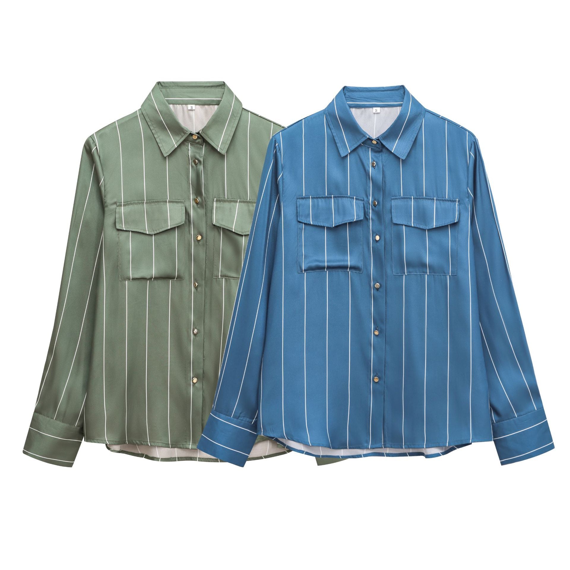Washed striped short sleeved shirt