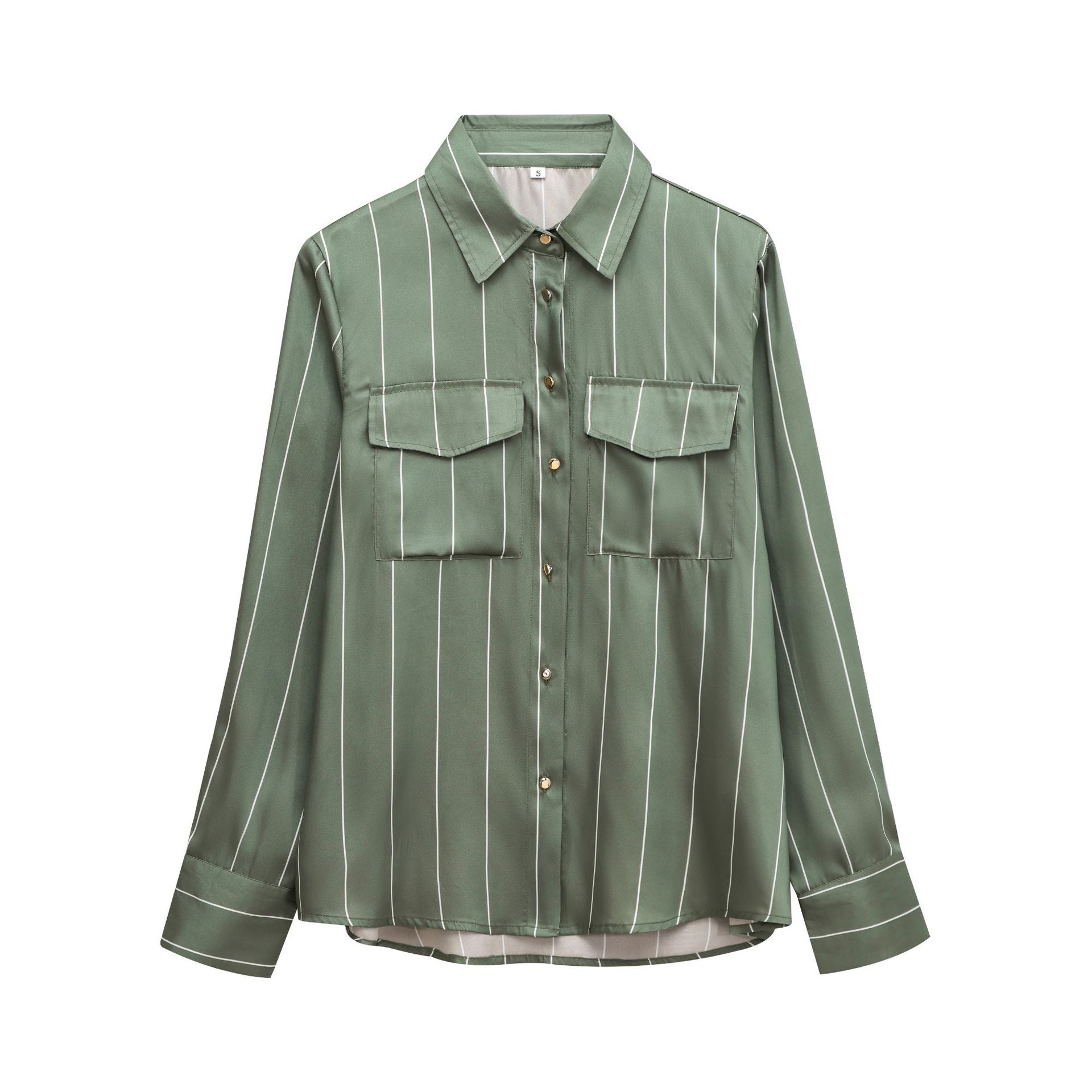 Washed striped short sleeved shirt